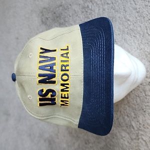 US Navy Memorial Baseball Hat Cap Strapback Adjustable Khaki Blue Men Embroidery